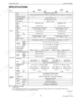 Kubota M8540, M9540 tractor technical specifications table including engine, dimensions, weight, and traveling system data.