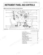 kubota-m8540-narrow-tractor-operator-manual-controls-30.webp Kubota M8540 NARROW instrument panel and controls diagram showing steering wheel, pedals, levers, and switches with index.