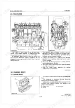 kubota-m90-m110-m120-tractor-workshop-manual-97897-12940-exploded-view-83.webp Kubota M110, M120 engine features, cross-section diagrams, and cylinder block exploded view component identification.