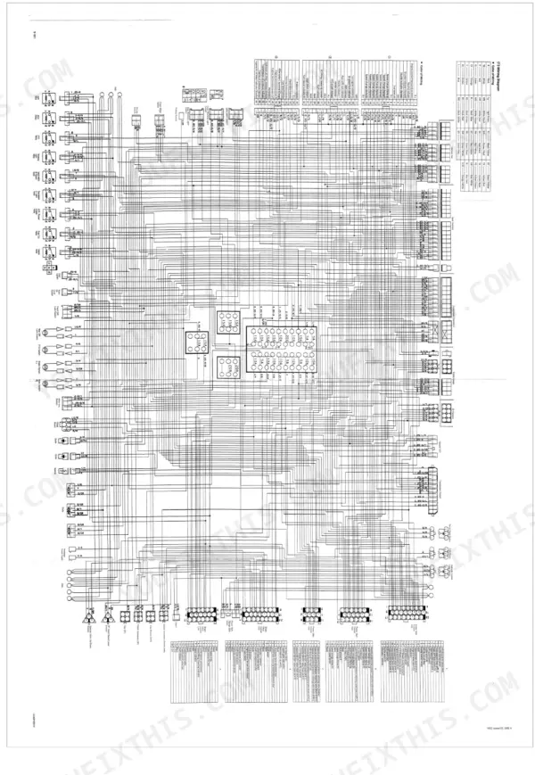 Kubota M90, M110, M120 wiring diagram showing electrical harness, fuse box, and wire color codes for tractor systems.