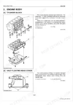 kubota-m95s-m105s-tractor-shop-manual-9y011-13343-exploded-view-105.webp Kubota M95S, M105S engine cylinder block exploded view and half-floating head cover diagram.