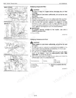 kubota-m95x-m105x-m125x-tractor-service-manual-97897-13270-procedures-31.webp Kubota M95X, M105X, M125X procedures for replacing engine oil filter and changing transmission fluid with capacity table.