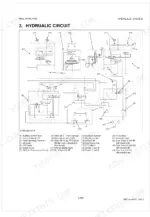 kubota-m96s-m108s-tractor-shop-manual-9y111-00329-hydraulic-479.webp Kubota M96S, M108S hydraulic circuit diagram showing pumps, control valves, and cylinders with numbered component legend.