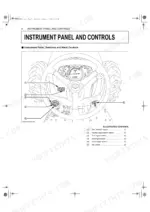 Kubota MX4800, MX5200, MX5800 instrument panel and controls diagram showing DPF, light, and key switches.