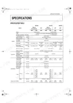 Kubota MX4800, MX5200, MX5800 engine, capacity, and dimension specification table from service manual.