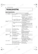 Kubota MX4800, MX5200, MX5800 engine troubleshooting table listing causes and countermeasures for starting and performance issues.