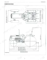 kubota-mx5000-tractor-shop-manual-97897-12920-specs-11.webp Kubota MX5000 tractor dimensions diagram showing top and side views with 2WD and 4WD length, width, and height specifications.