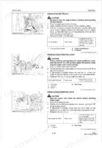 Kubota MX5100, MX5100HST procedures for adjusting fan belt tension, clutch pedal free travel, and brake pedal free travel.