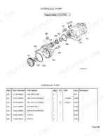 Kubota MX5100H hydraulic pump exploded view diagram and parts list with reference numbers for pump components.