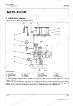 Kubota MX5200 engine lubricating system diagram showing oil pump, filter, crankshaft, and rocker arm components.