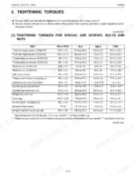 Kubota OC60-E2, OC95-E2 engine tightening torque specifications table for special screws, bolts, and nuts.