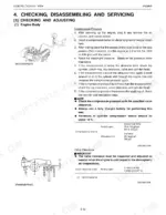 Kubota OC60-E2, OC95-E2 engine compression pressure testing procedure, valve clearance adjustment specs, and diagrams.