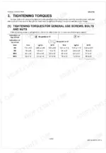 kubota-oc60-e4-oc95-e4-diesel-engine-workshop-manual-9y111-10190-torque-63.webp Kubota OC60-E4, OC95-E4 engine manual: General tightening torque specifications table for M6, M8, M10, and M12 bolts and nuts.