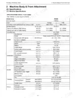 kubota-r420s-to-520-wheel-loader-service-manual-97899-60800-specs-23.webp Kubota R420S, 520S, R420α, 520α machine specifications table for front loader, engine, dimensions, and bucket data.