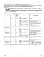 Kubota R540 DPF system status table showing PM warning levels 1-4, buzzer, engine output, indicators, and procedures.