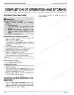 Kubota R540 operator manual page for machine storage, cleaning procedures, and restarting instructions.
