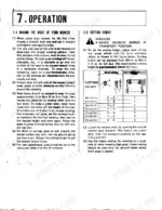 Kubota RC40-G, RC44-G, RC48-G operation manual showing mowing tips and a cutting height adjustment table and diagram.