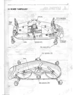 kubota-rc54-71b-rc60-71b-rotary-mower-operator-manual-exploded-view-8.webp Kubota RC54-71B, RC60-71B mower terminology diagram showing deck, gear box, blades, gauge wheels, and anti-scalp rollers.