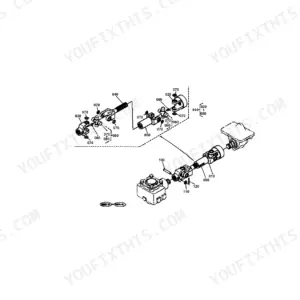 Kubota RC54-71B exploded view diagram of the universal joint assembly and drive shaft components.