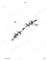 Kubota RC60-82H exploded view diagram of the PTO drive shaft joint assembly connecting the Mid PTO and mower side.