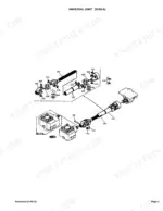 kubota-rc60-b-mower-deck-parts-catalog-drivetrain-parts-4.webp Kubota RC60-B exploded view diagram of the universal joint and drive shaft assembly with numbered component parts.