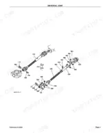 Kubota RC72-30B exploded view diagram of the universal joint and drive shaft assembly components.
