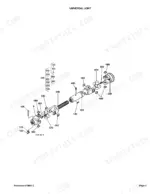 Kubota RC72-36A, RC72-29, RC72-29A exploded view diagram of the universal joint assembly and drive shaft components.