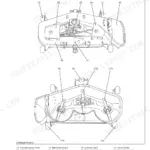 Kubota RCK48-15BX, RCK48-22BX, RCK54-15BX, RCK54-22BX, RCK60B-22BX mower deck terminology diagram showing blades, gear box, and rollers.