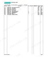 Kubota RCK54-24G(G2460G) parts list for universal joint assembly, including part numbers, descriptions, and weights.