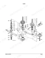 Kubota RCK60-24B exploded view diagram of mower deck blade assembly, spindles, pulleys, and mounting hardware components.