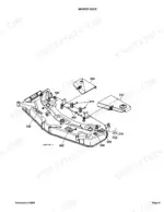 kubota-rck60-27b-mower-parts-catalog-chassis-parts-13.webp Kubota RCK60-27B mower deck exploded view showing deck shell, belt covers, and mounting brackets with reference numbers.