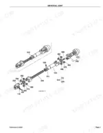Kubota RCK60-30B exploded view diagram of the universal joint assembly showing yokes, cross kits, and drive shafts.