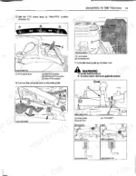 kubota-rck60d-26bx-rck54d-26bx-rotary-mower-operator-manual-k5384-7111-1-operations-25.webp Kubota RCK60D-26BX, RCK54D-26BX mower deck mounting procedure showing PTO lever positions, universal joint, and lever lock.