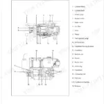 Kubota RT, RT DI engine cross-section diagram showing cylinder block, piston, crankshaft, and fuel system components.