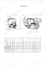 kubota-rt-rt-di-diesel-engine-workshop-manual-system-diagram-21.webp Kubota RT, RT DI engine dimension diagrams and specification table for models RT80 through RT140 DI in millimeters.