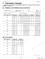 kubota-rtv-x1140-utility-vehicle-service-manual-9y111-09960-torque-29.webp Kubota RTV-X1140 tightening torque specification tables for general use screws, bolts, nuts, and stud bolts by size and grade.
