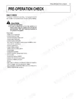 kubota-rtv500-utility-vehicle-operator-manual-k7311-7122-3-maintenance-27.webp Kubota RTV500 daily pre-operation check list including fluid levels, radiator screen, brakes, and safety equipment.