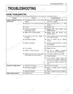 kubota-rtv500-utility-vehicle-operator-manual-k7311-7122-3-troubleshooting-91.webp Kubota RTV500 engine troubleshooting table for starting issues, insufficient power, and engine stops.