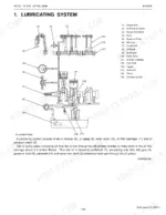 Kubota STV32, STV36, STV40 engine lubricating system diagram showing oil pump, filter, and component flow paths.