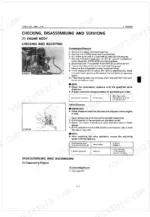 Kubota T1460, T1560 engine compression pressure testing and valve clearance adjustment procedures and specifications.