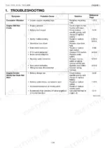 kubota-t1570-to-t1870-riding-mower-workshop-manual-97897-15140-page-51.webp Kubota T1570, T1670, T1770, T1870 engine troubleshooting table for vibration, starting issues, and cranking problems.