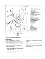 Kubota T1570A, T1670A, T1770A, T1870A exploded view diagram of a carburetor with component parts list and inspection procedures.
