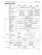Kubota T1570A, T1670A, T1770A, T1870A engine specifications, fluid capacities, dimensions, and weight table.