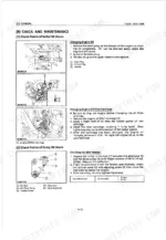 Kubota T1600H maintenance guide for changing engine oil, oil filter, and checking fan belt tension with diagrams.