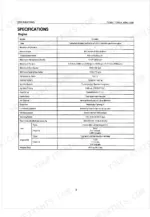 Kubota T1700H, T1700HX engine specifications table for GH540V model including displacement, torque, and fuel capacity.