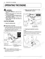 Kubota T1880, T2080, T2380 engine starting, parking brake lock pedal, PTO lever, and seat adjustment procedures.