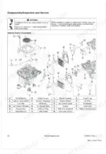 kubota-t1880-t2080-t2380-riding-mower-workshop-manual-9y111-01106-exploded-view-342.webp Kubota T1880, T2080, T2380 exploded view diagram of external engine components, parts list, and service warnings.