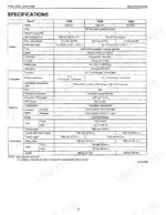 Kubota T1880, T2080, T2380 specifications table detailing engine, capacities, machine, and dimension data.