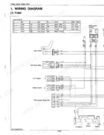 Kubota T1880, T2080, T2380 wiring diagram showing seat, PTO, brake switches, E/G stop relay, and KRA system relay unit.