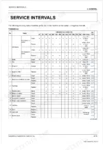 Kubota T2090BR-AU, T2290KW-AU, T2290KWT-AU service interval maintenance table for engine and mower components.